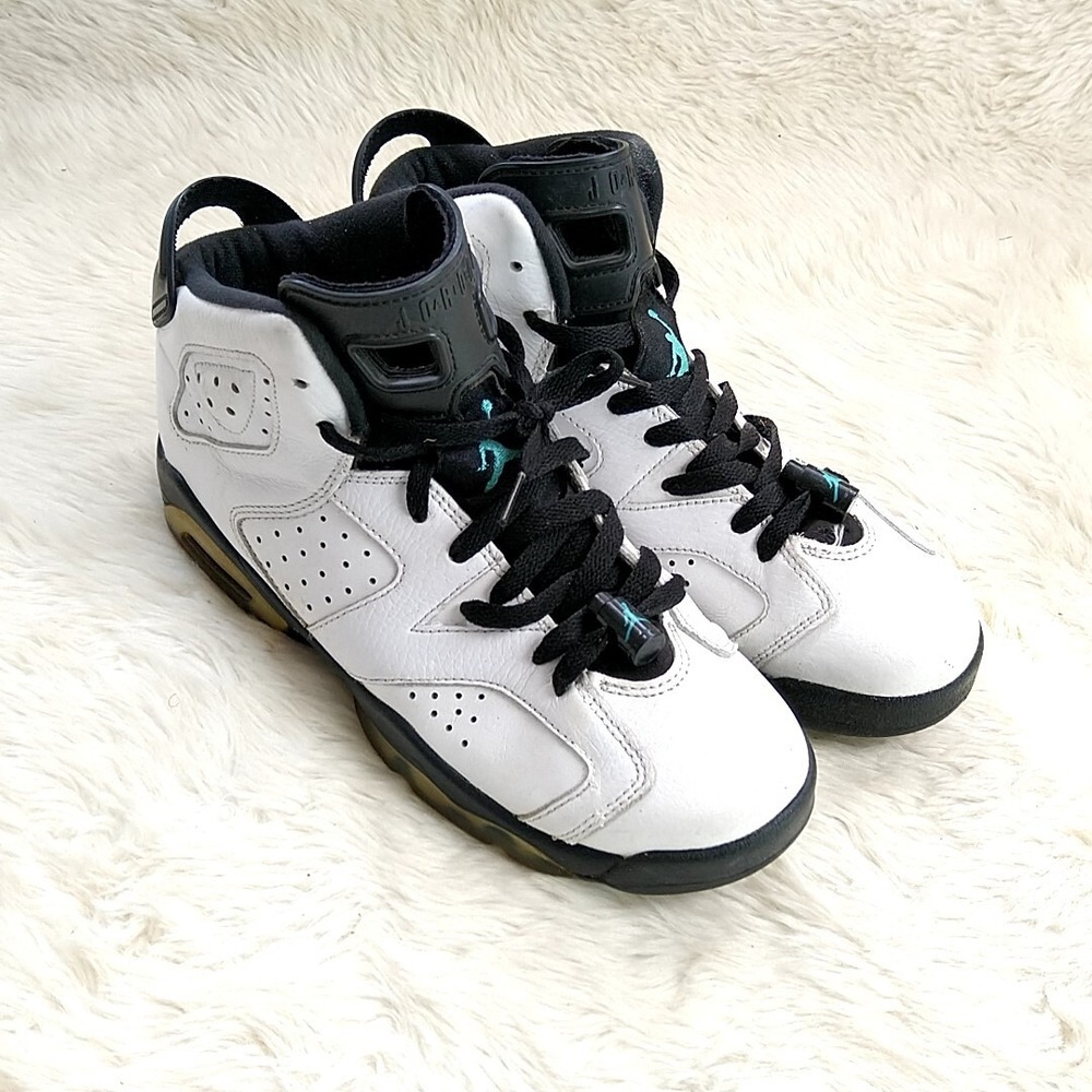 Jordan Air Jordan 6 Retro GS Men 7Y White Ghost Green Hasta 384665-122